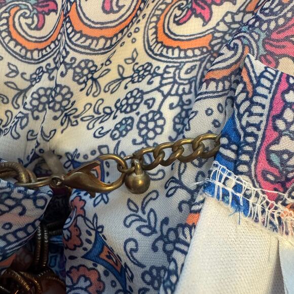 Bisou Bisou Women’s Michelle Bohbot Tank Scarf Slip Dress Chain Link Neck Sz 10 - Picture 9 of 12